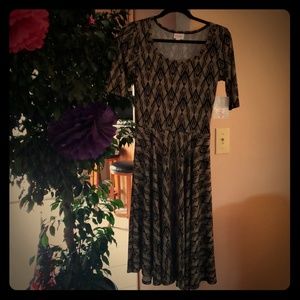 BNWT LuLaRoe Nicole Dress Small Black & Cream